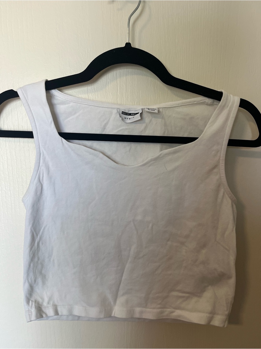 Noisy May White Cropped Tank